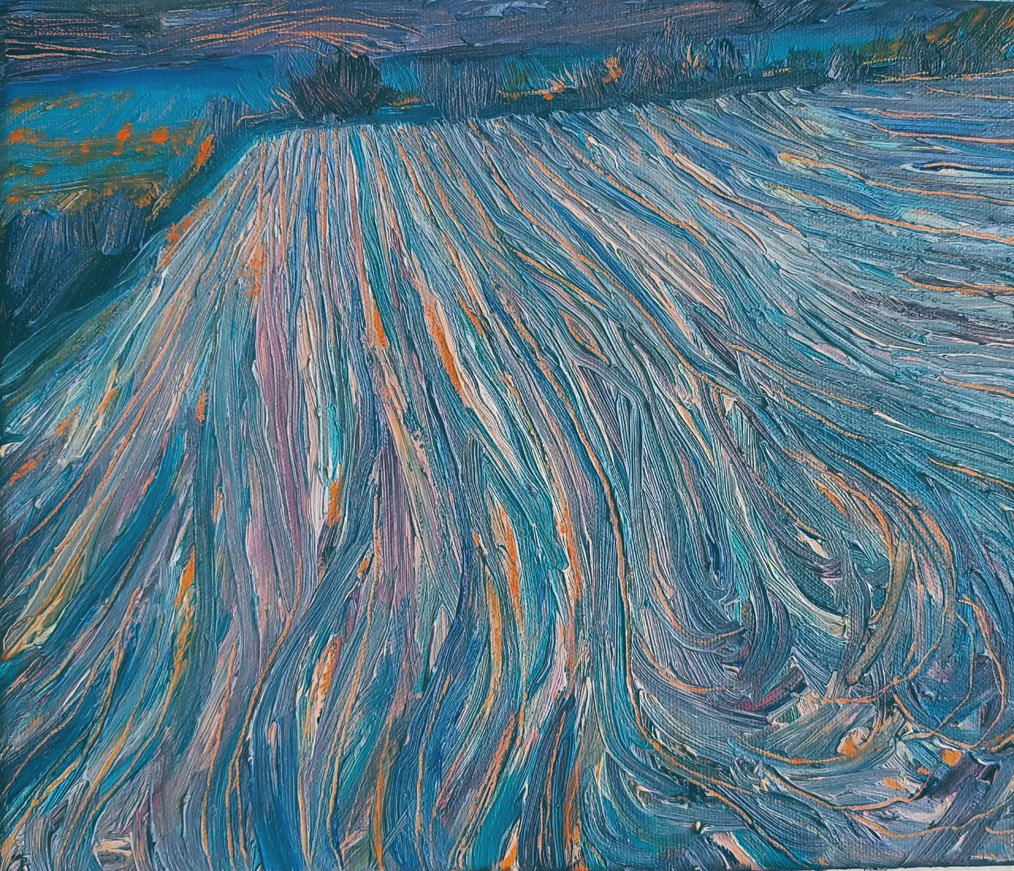 Notturno azzurro e arancio